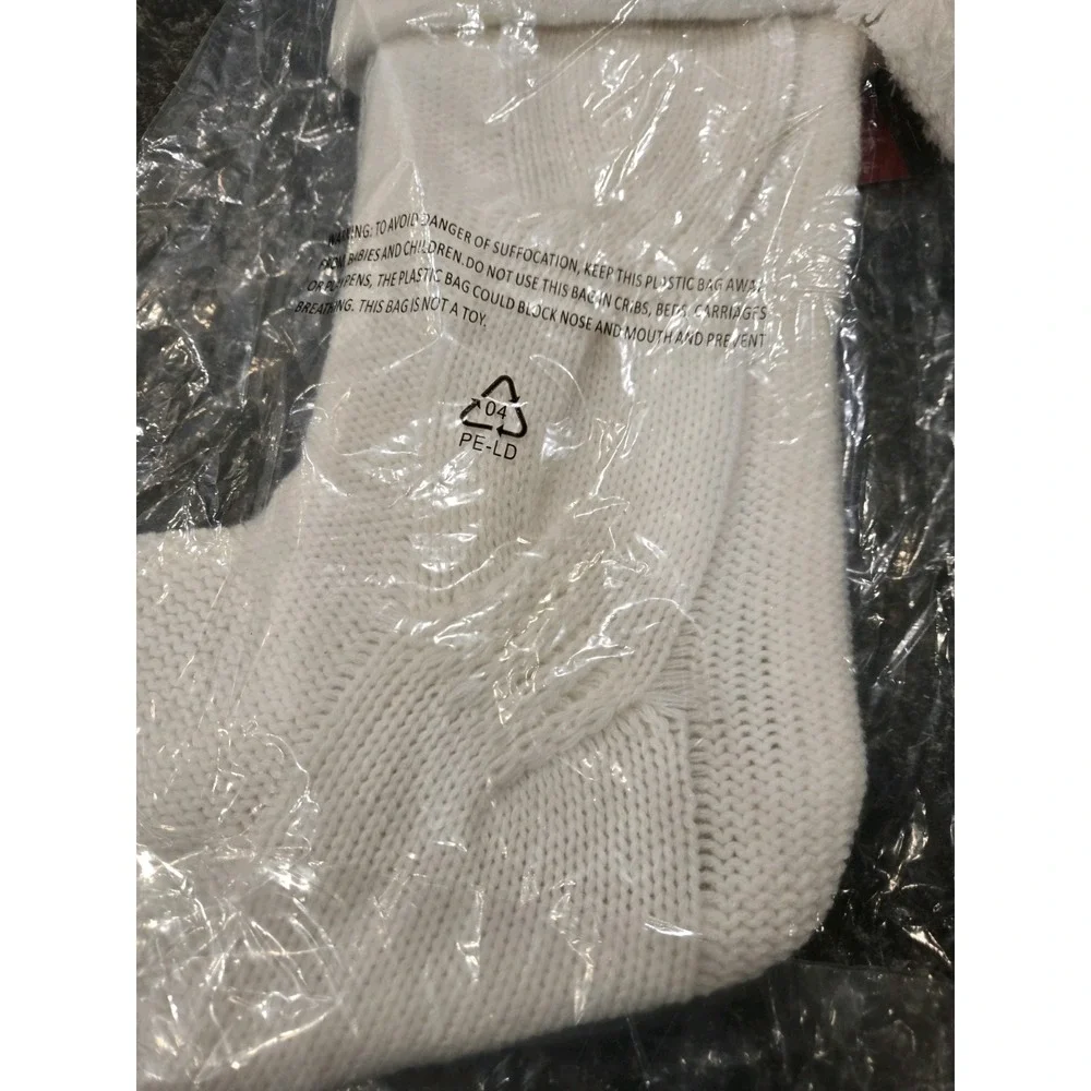 St. Nicholas Square Ivory Cable Knit Christmas Stocking Red‎ 